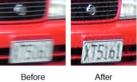 Forensic motion blur before and after Focus Magic